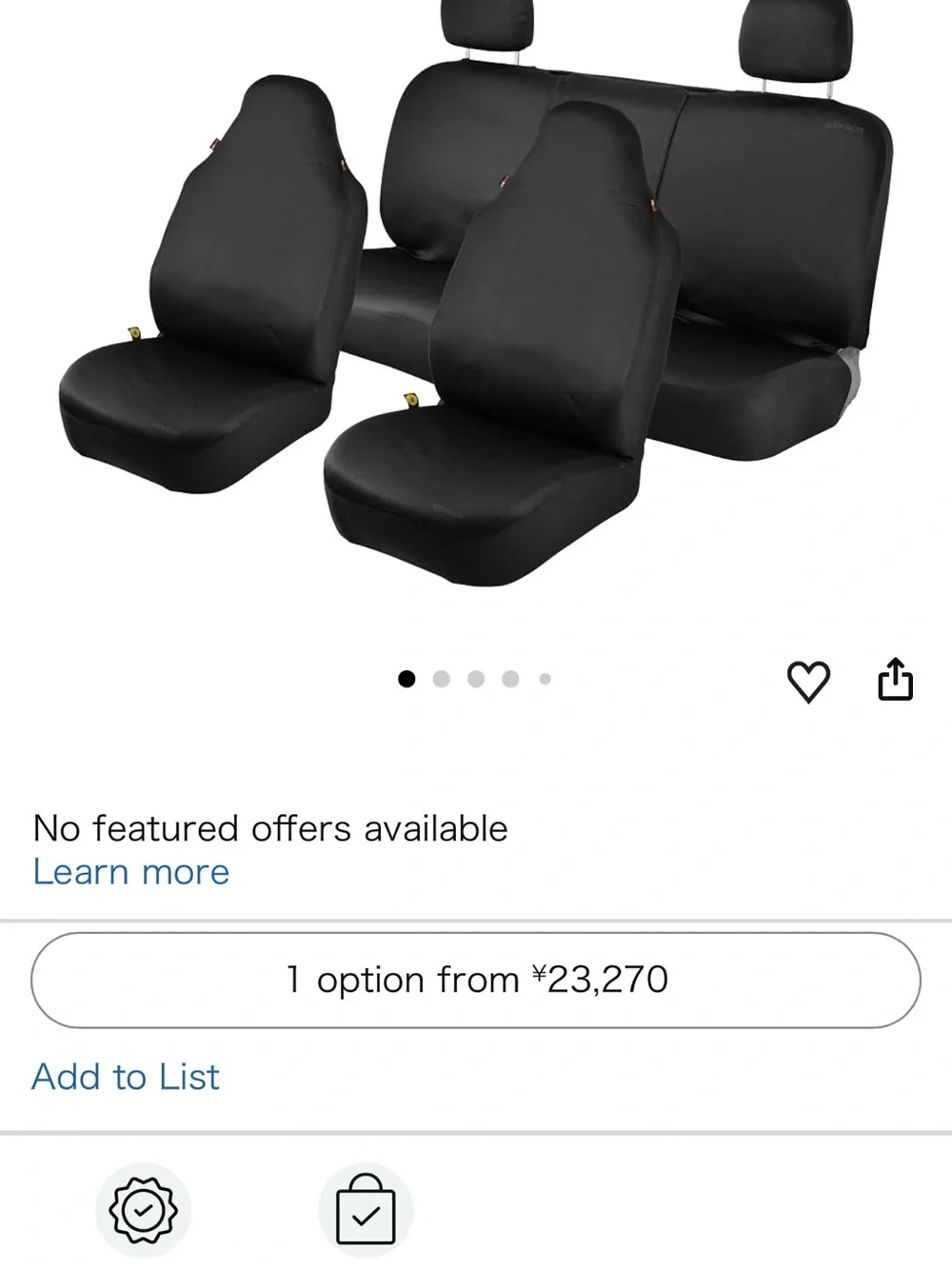 Body Glove Black Neoprene NeverWet Seat Cover Kit